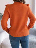 Ruffled Round Neck Long Sleeve Sweater - Trendsi - Flyclothing LLC