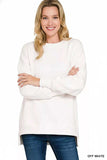 Zenana Fleece Hi-low Boyfriend Sweatshirts with Pockets - Trendsi - Flyclothing LLC