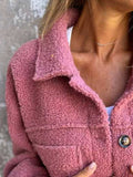 Full Size Single-Breasted Sherpa Shacket Plus Size - Trendsi - Flyclothing LLC