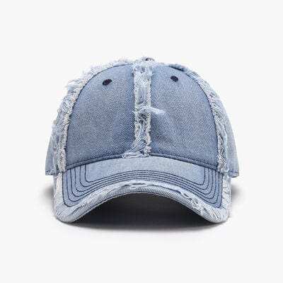 Raw Hem Cotton Baseball Cap - Trendsi - Flyclothing LLC