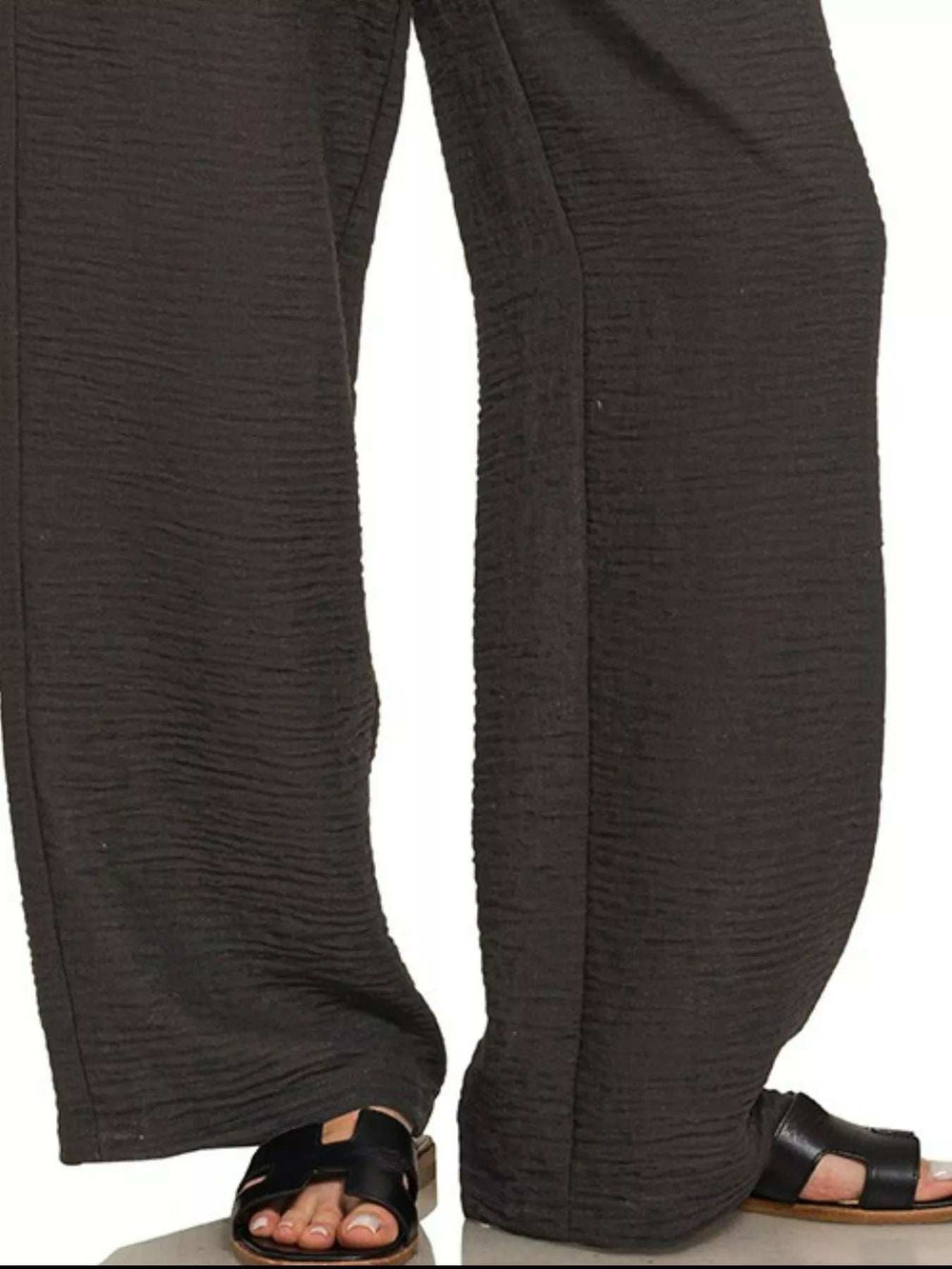 Zenana Woven Crepe Elastic Band Pants - Trendsi - Flyclothing LLC