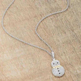 .35 ct CZ Two-Tone Snowman Pave Holiday Pendant - JGI - Flyclothing LLC