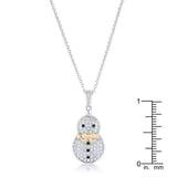 .35 ct CZ Two-Tone Snowman Pave Holiday Pendant - JGI - Flyclothing LLC