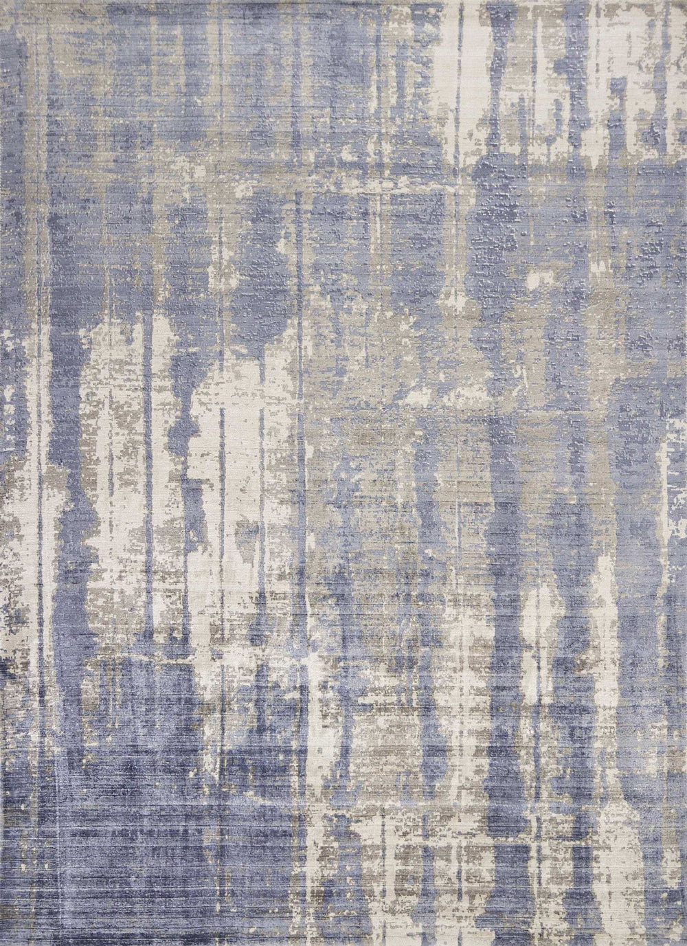 5' X 7' Grey Blue Hand Loomed Abstract Brushstroke Indoor Area Rug - Homeroots - Flyclothing LLC