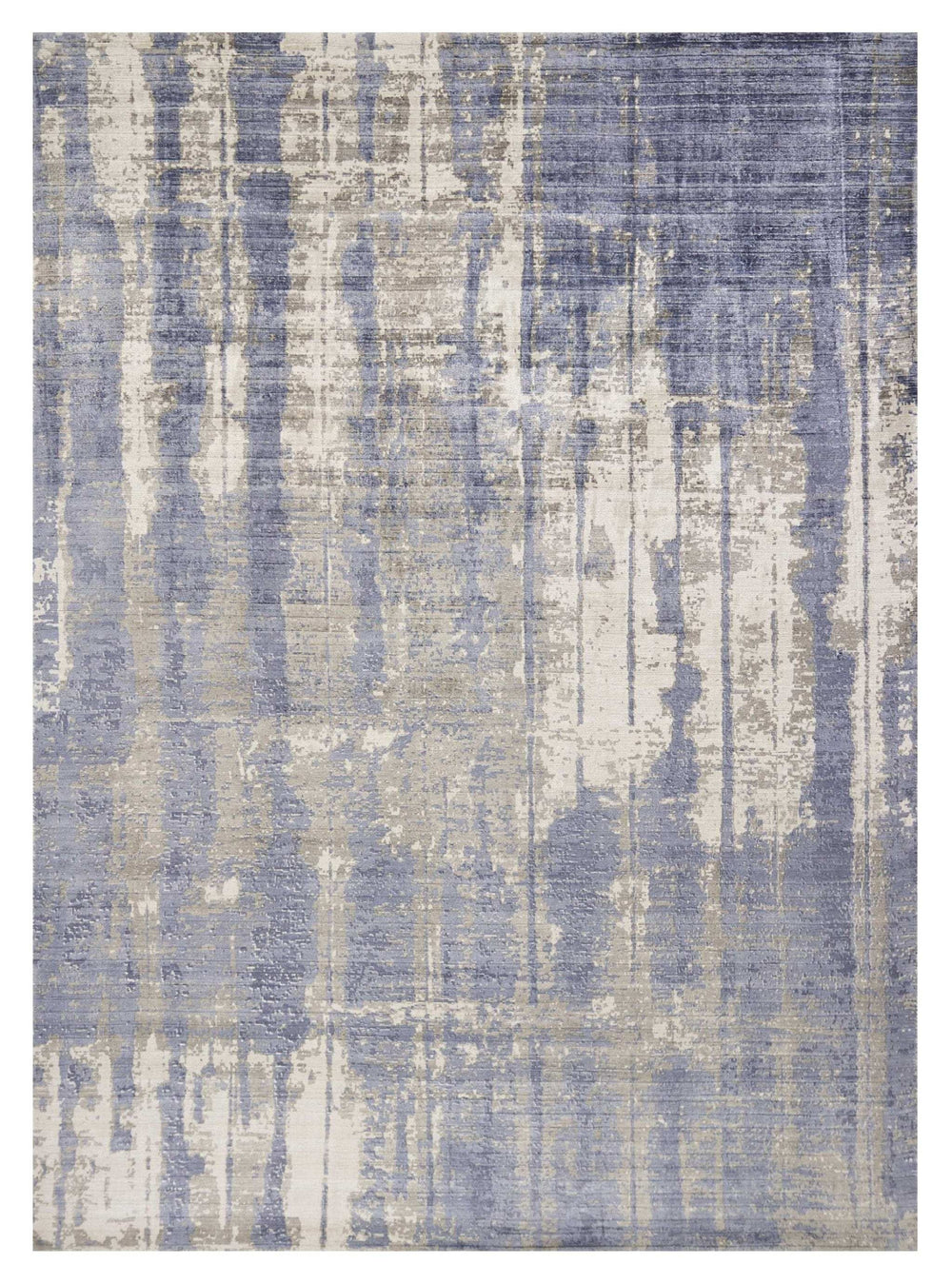 5' X 7' Grey Blue Hand Loomed Abstract Brushstroke Indoor Area Rug - Homeroots - Flyclothing LLC