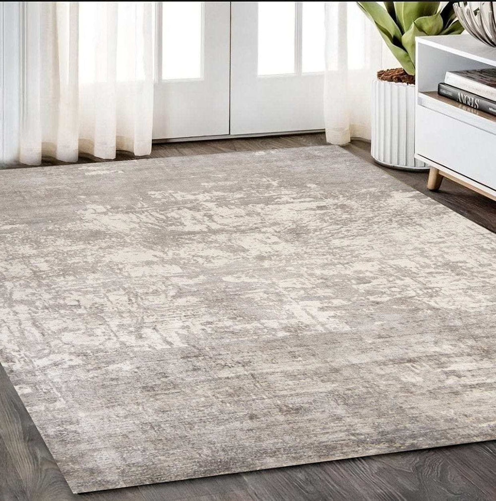 5' X 7' Beige Hand Loomed Abstract Brushstroke Indoor Area Rug - Homeroots - Flyclothing LLC
