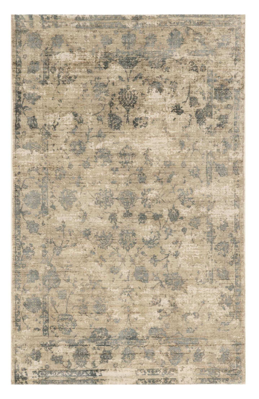 5' X 7' Viscose Sand Or Blue Area Rug - Homeroots - Flyclothing LLC