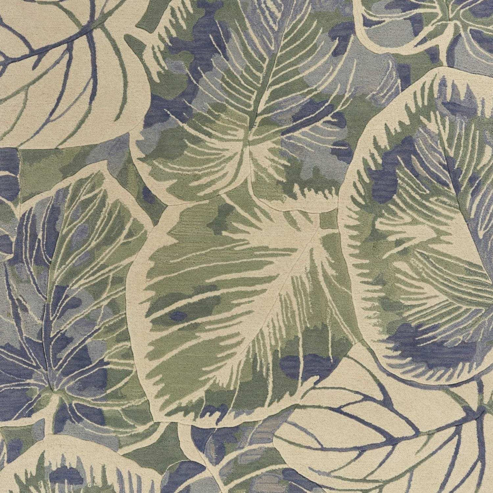 5' X 8' Blue Green Hand Tufted Caladium Indoor Area Rug - Homeroots - Flyclothing LLC