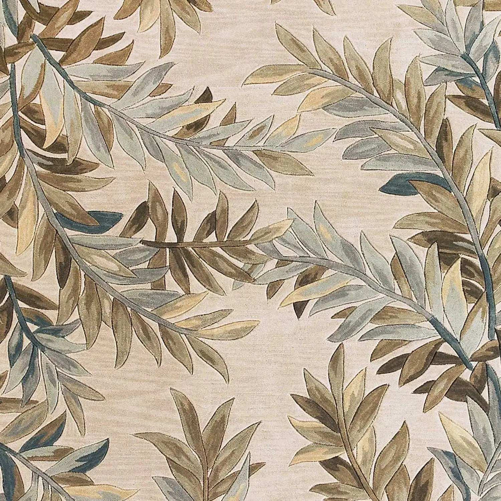 5' X 8' Ivory Hand Tufted Pinnate Fronds Indoor Area Rug - Homeroots - Flyclothing LLC