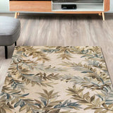 5' X 8' Ivory Hand Tufted Pinnate Fronds Indoor Area Rug - Homeroots - Flyclothing LLC