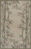 5' X 8' Ivory Hand Tufted Bordered Bamboo Indoor Area Rug - Homeroots - Flyclothing LLC