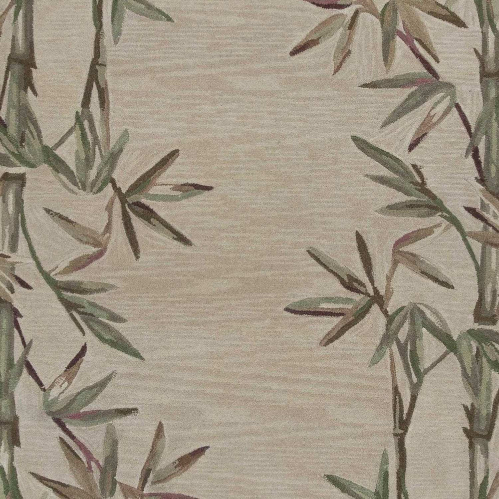5' X 8' Ivory Hand Tufted Bordered Bamboo Indoor Area Rug - Homeroots - Flyclothing LLC