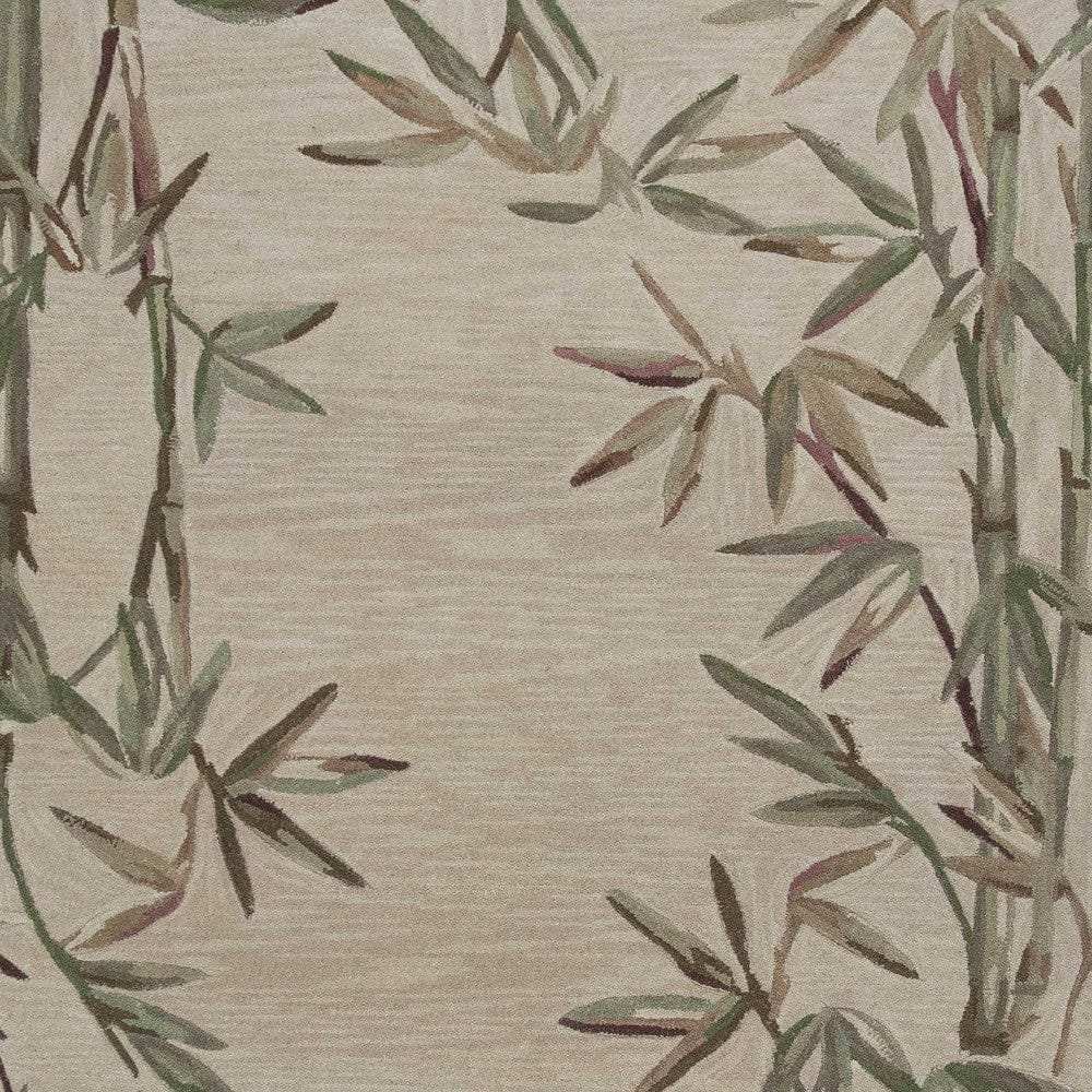 5' X 8' Ivory Hand Tufted Bordered Bamboo Indoor Area Rug - Homeroots - Flyclothing LLC