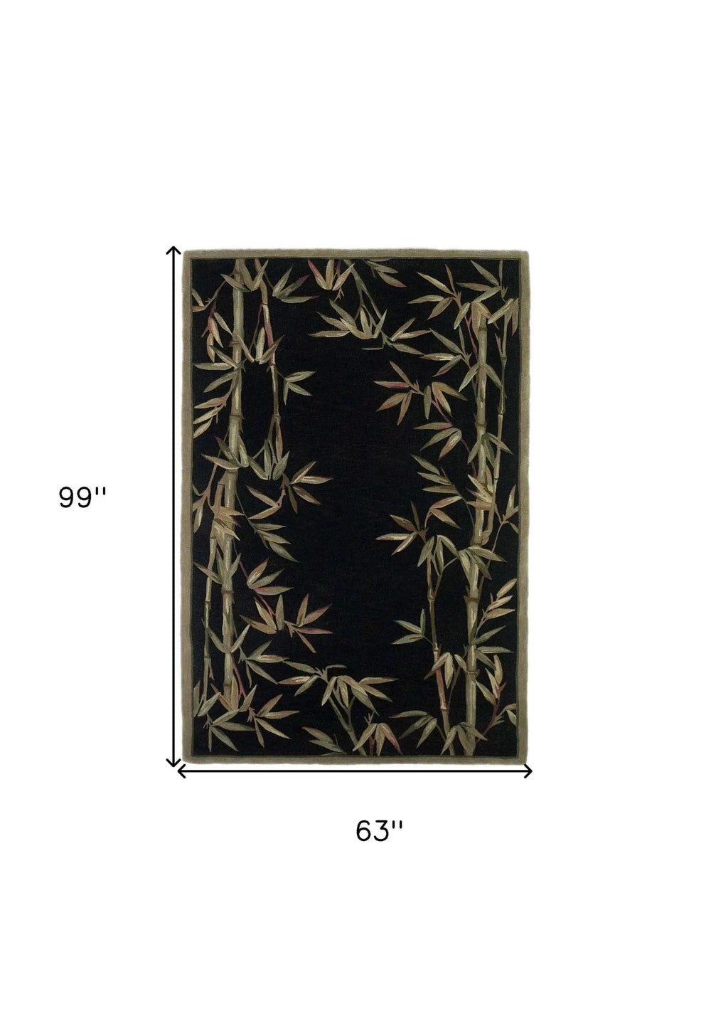 5' X 8' Wool Black Area Rug - Homeroots - Flyclothing LLC