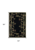 5' X 8' Wool Black Area Rug - Homeroots - Flyclothing LLC