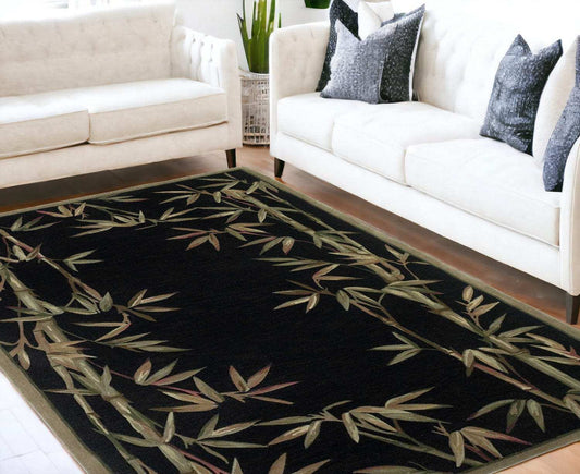 5' X 8' Wool Black Area Rug - Homeroots - Flyclothing LLC