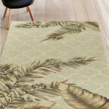 5' X 8' Sage Green Hand Tufted Tropical Quatrefoil Indoor Area Rug - Homeroots - Flyclothing LLC