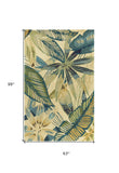 5' X 8' Wool Ivory Or Teal Area Rug - Homeroots - Flyclothing LLC