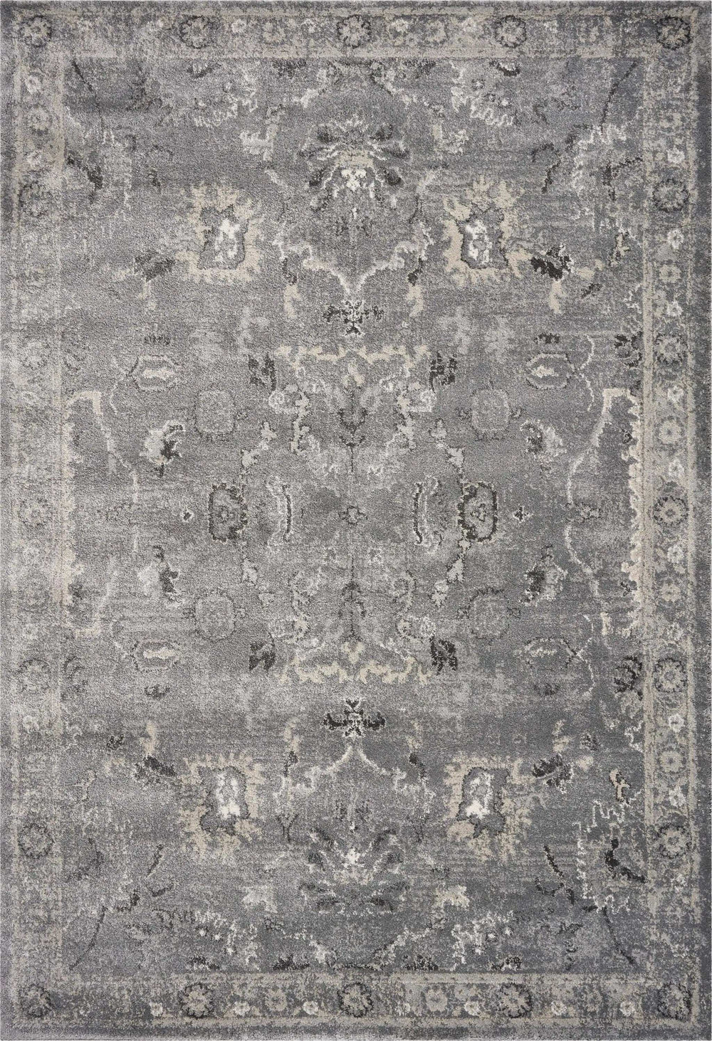 7' X 9' Polypropylene Grey Area Rug - Homeroots - Flyclothing LLC