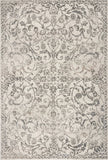 8' X 10' Ivory and Gray Floral Vines Distressed Area Rug - Homeroots - Flyclothing LLC