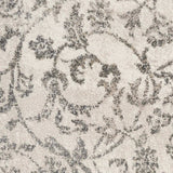 8' X 10' Ivory and Gray Floral Vines Distressed Area Rug - Homeroots - Flyclothing LLC