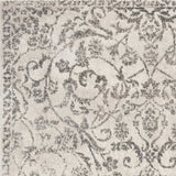 8' X 10' Ivory and Gray Floral Vines Distressed Area Rug - Homeroots - Flyclothing LLC