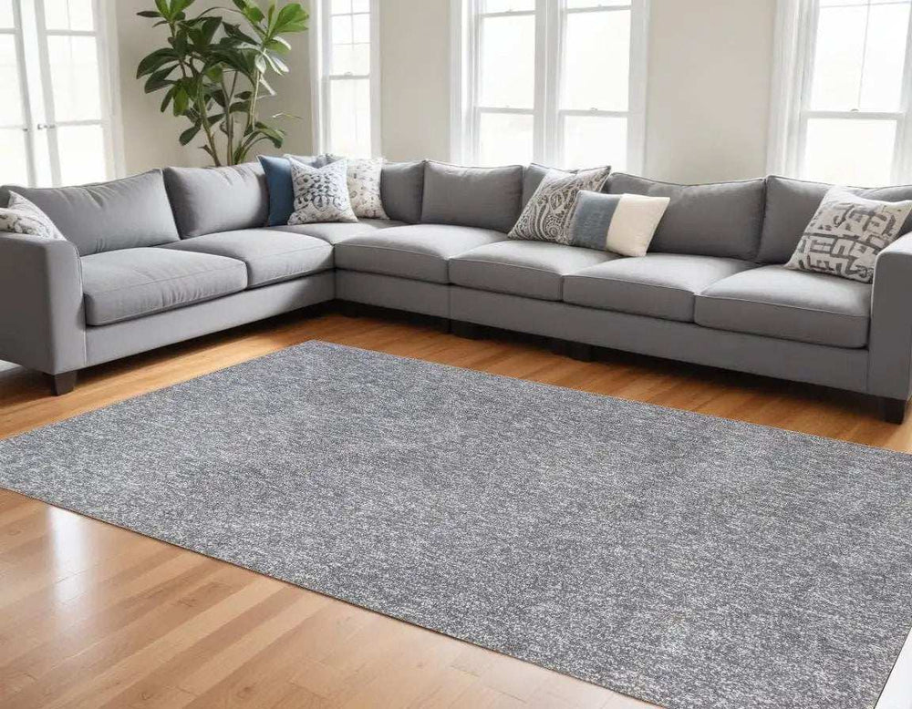 8' X 11' Grey Heather Shag Area Rug - Homeroots - Flyclothing LLC