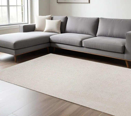 8' X 11' Ivory Indoor Shag Rug - Homeroots - Flyclothing LLC