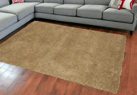 8' X 11' Gold Indoor Shag Rug - Homeroots - Flyclothing LLC
