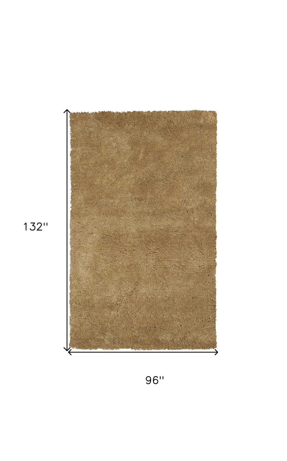 8' X 11' Gold Indoor Shag Rug - Homeroots - Flyclothing LLC