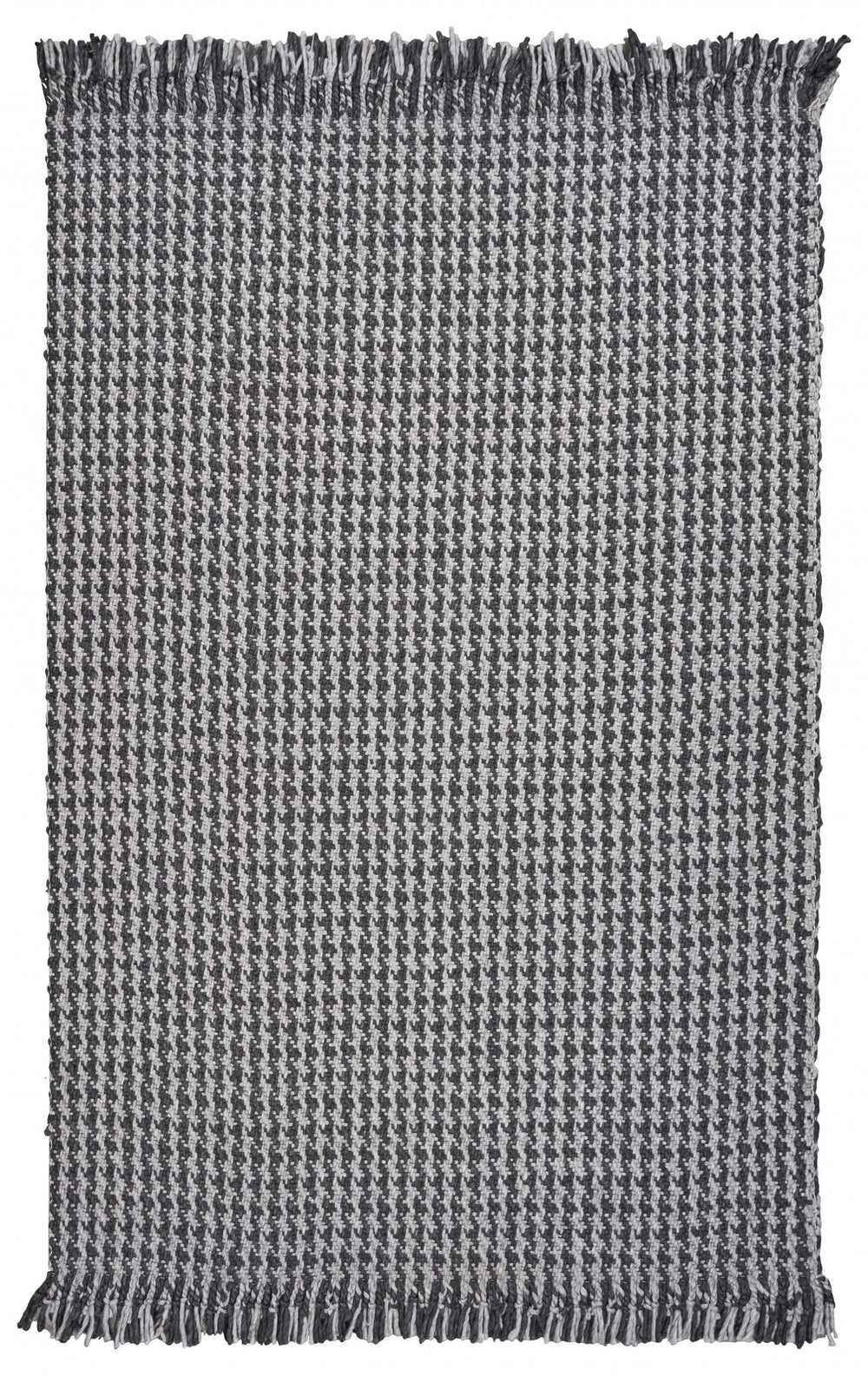 8' X 10' Grey Hand Woven Houndstooth Indoor Area Rug - Homeroots - Flyclothing LLC