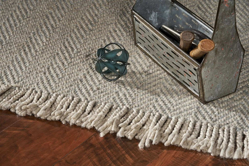 8' X 10' Oatmeal Beige Hand Woven Herringbone Indoor Area Rug - Homeroots - Flyclothing LLC