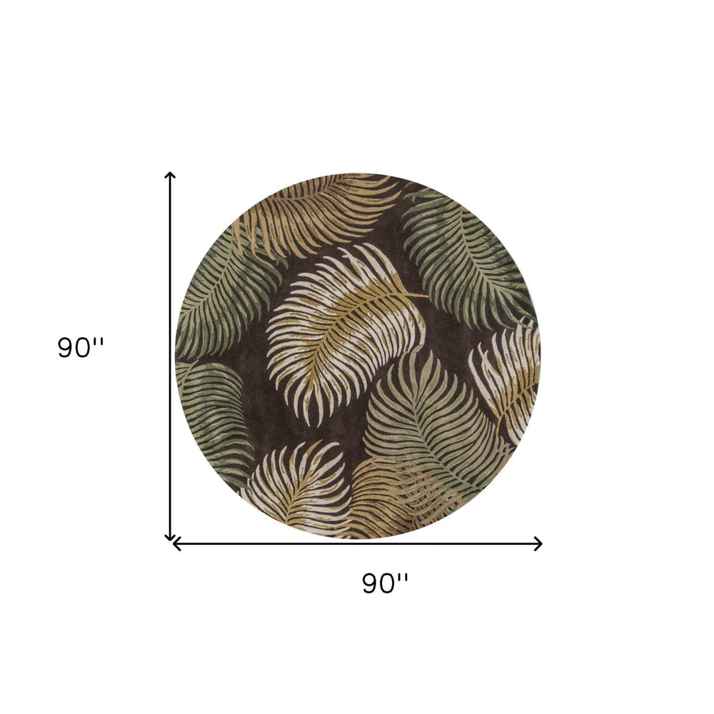 7' Round Wool Espresso Area Rug - Homeroots - Flyclothing LLC