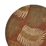 8' Rust Round Wool Hand Tufted Area Rug - Homeroots - Flyclothing LLC