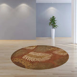 8' Rust Round Wool Hand Tufted Area Rug - Homeroots - Flyclothing LLC
