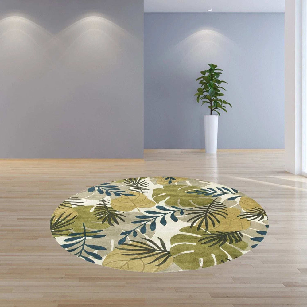7' Round Wool Ivory Area Rug - Homeroots - Flyclothing LLC