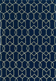 8' X 11' Navy Blue Moroccan Indoor Outdoor Area Rug - Homeroots - Flyclothing LLC