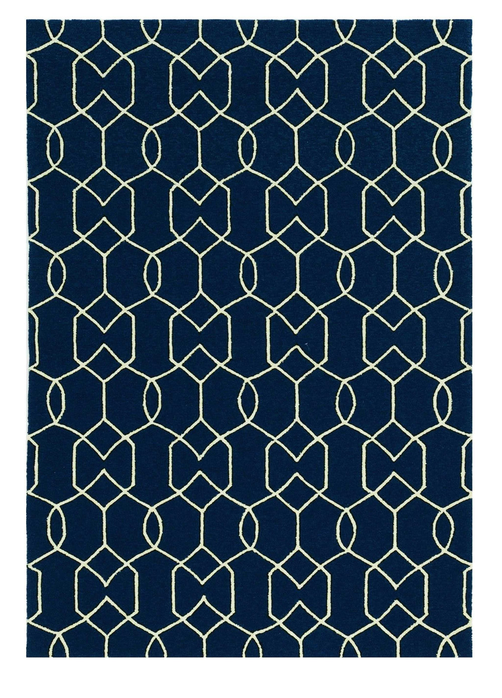 8' X 11' Navy Blue Moroccan Indoor Outdoor Area Rug - Homeroots - Flyclothing LLC