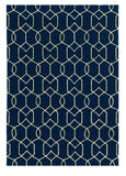 8' X 11' Navy Blue Moroccan Indoor Outdoor Area Rug - Homeroots - Flyclothing LLC