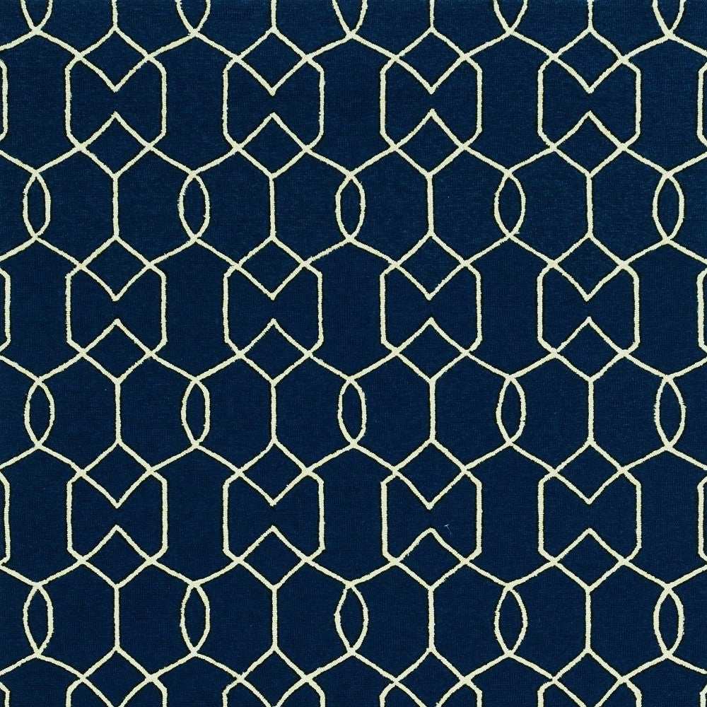 8' X 11' Navy Blue Moroccan Indoor Outdoor Area Rug - Homeroots - Flyclothing LLC
