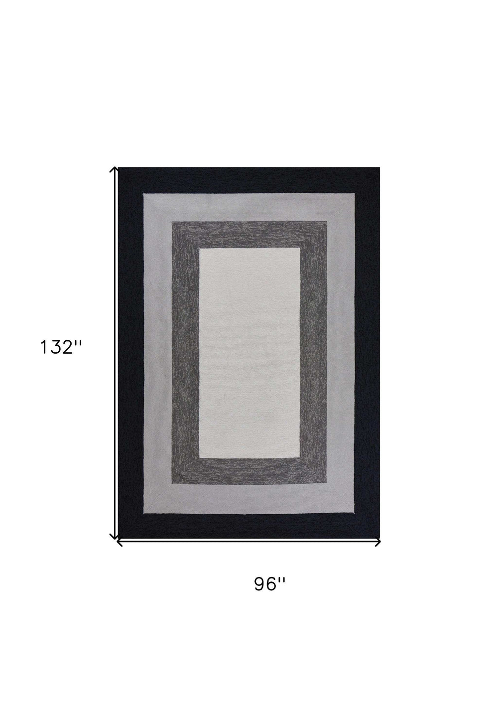 8' X 11' Uv Treated Polypropylene Charcoal Area Rug - Homeroots - Flyclothing LLC