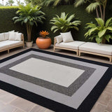 8' X 11' Uv Treated Polypropylene Charcoal Area Rug - Homeroots - Flyclothing LLC