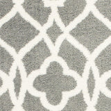 8' X 11' Grey Ivory Machine Woven Ogee Indoor Shag Area Rug - Homeroots - Flyclothing LLC