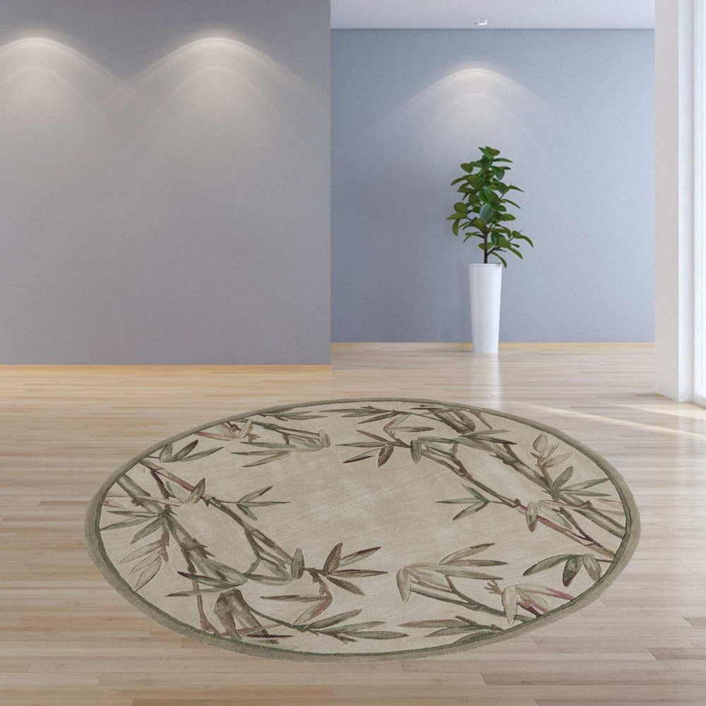 7' Round Wool Ivory Area Rug - Homeroots - Flyclothing LLC