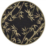 8' Black Hand Tufted Bordered Tropical Bamboo Round Indoor Area Rug - Homeroots - Flyclothing LLC