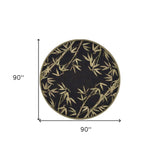 8' Black Hand Tufted Bordered Tropical Bamboo Round Indoor Area Rug - Homeroots - Flyclothing LLC