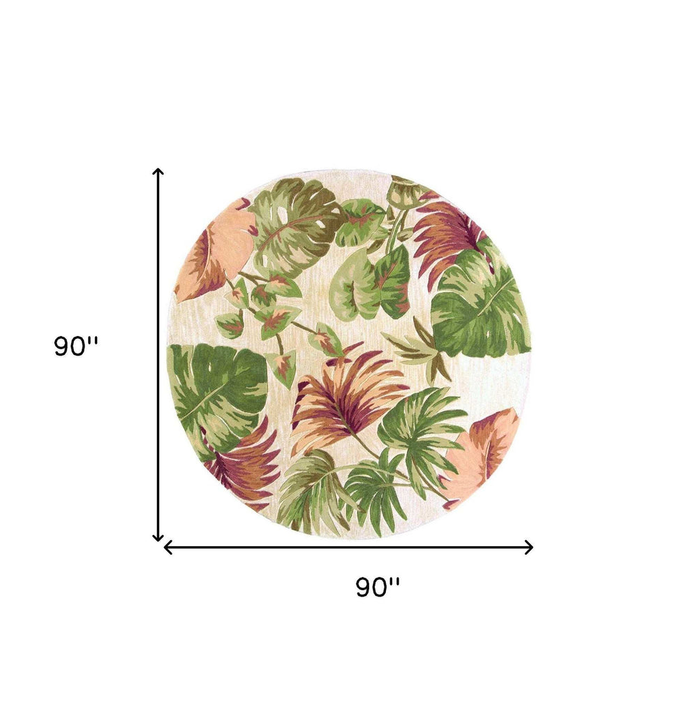 7' Round Wool Beige Area Rug - Homeroots - Flyclothing LLC