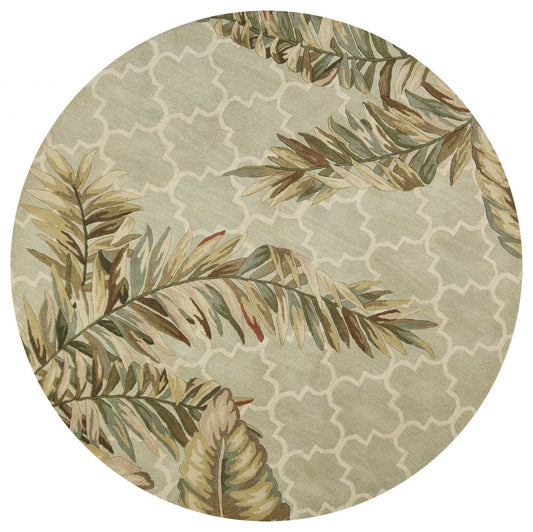 8' Sage Round Wool Hand Tufted Area Rug - Homeroots - Flyclothing LLC