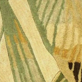 8' Ivory Teal Hand Tufted Tropical Leaves Round Indoor Area Rug - Homeroots - Flyclothing LLC