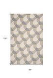 8' X 11' Ivory Grey Hand Tufted Geometric Chain Pattern Indoor Area Rug - Homeroots - Flyclothing LLC